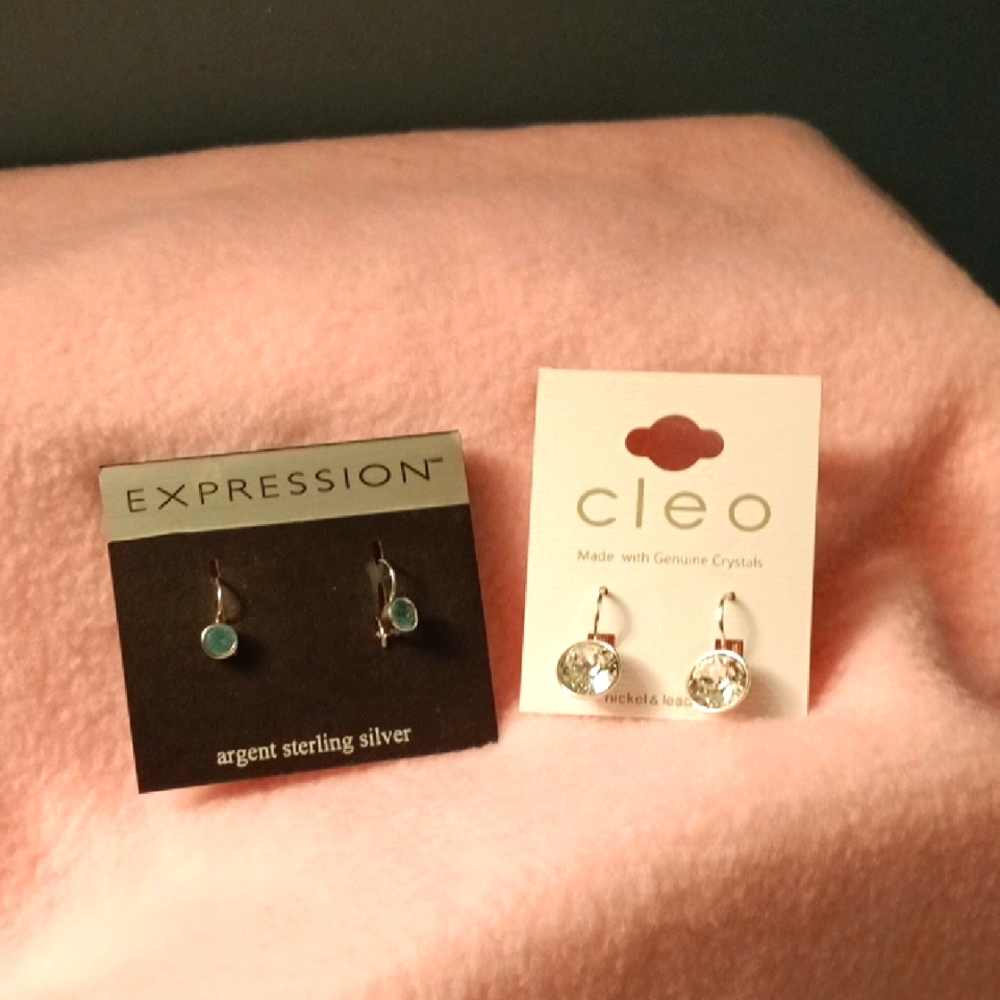 Expression and Cleo Sterling Silver and Crystal Earrings